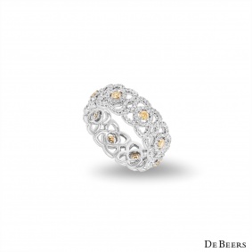 De Beers White Gold Enchanted Lotus Diamond Ring